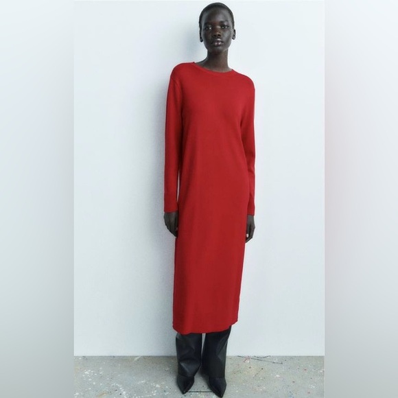 ZARA BLOGGER FAVORITE LONG KNIT DRESS - Picture 3 of 6